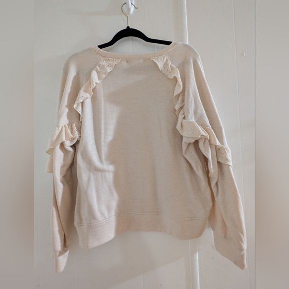 89th & Madison Cream Ruffle Sweatshirt - Picture 4 of 8